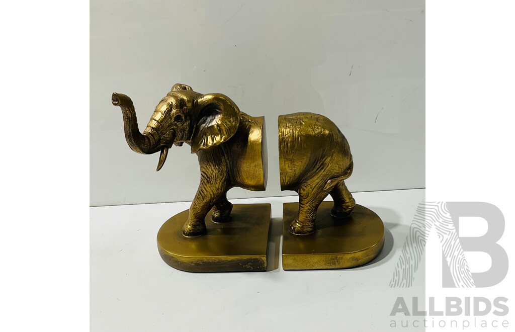 Composite Elephant Bookends