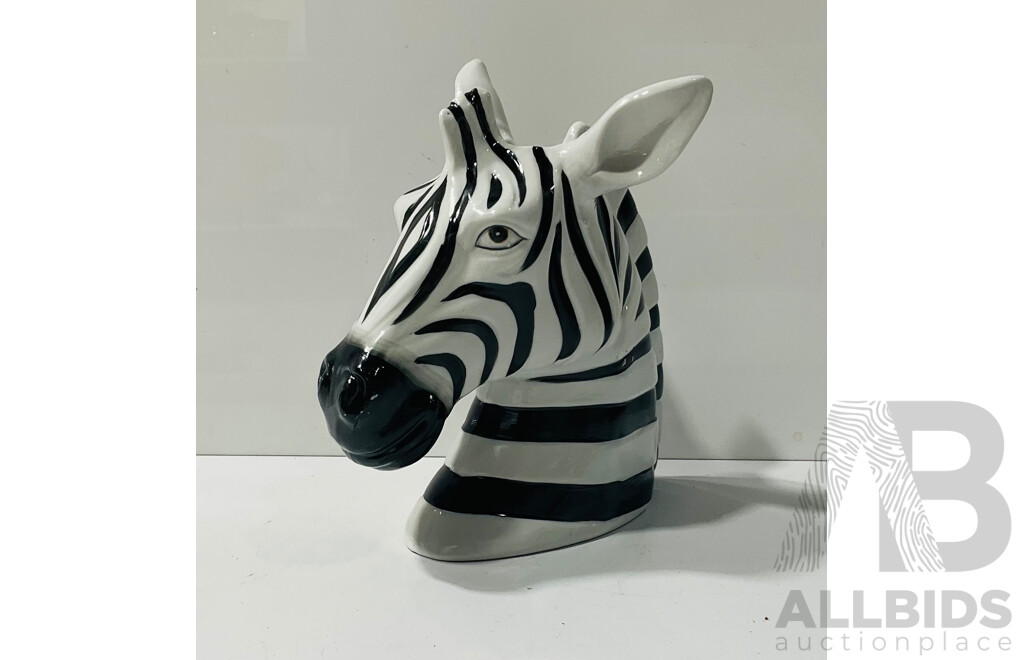 Ceramic Zebra Head Vase