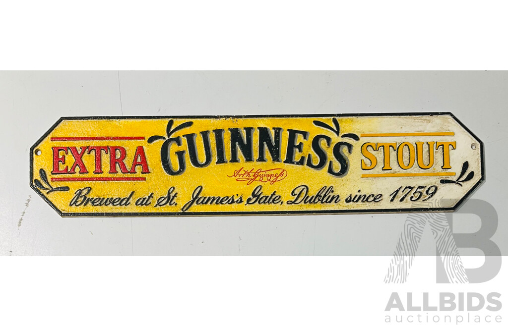 Reproduction Cast Iron Guinness Stout Wall Sign