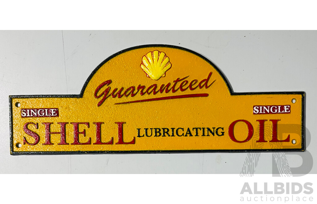 Reproduction Cast Iron Shell Oil Wall Sign