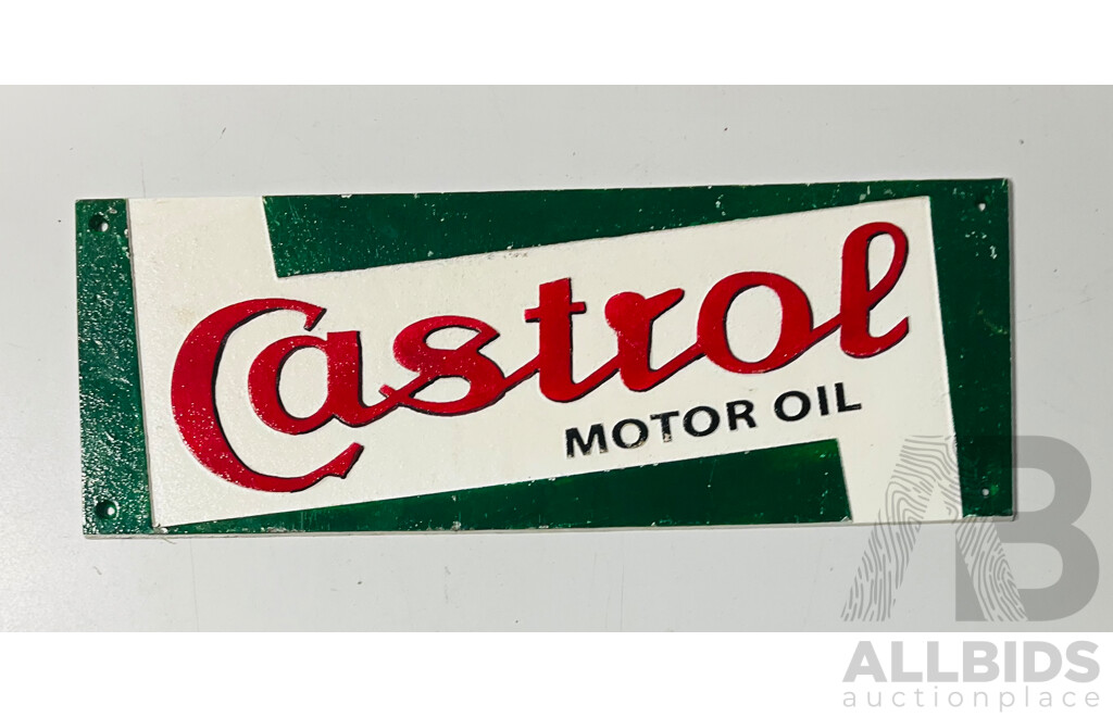 Reproduction Cast Iron Castor Motor Oil Wall Sign