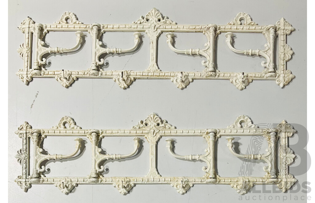 Pair of Cast Iron Wall Mounted Coat Racks