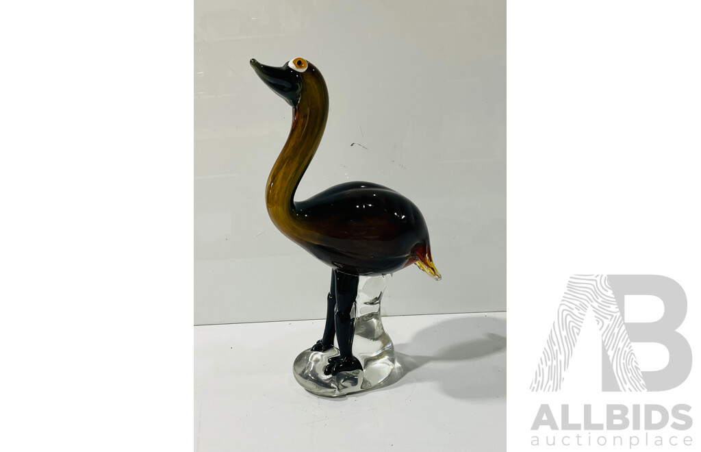 Art Glass Statue of an Emu