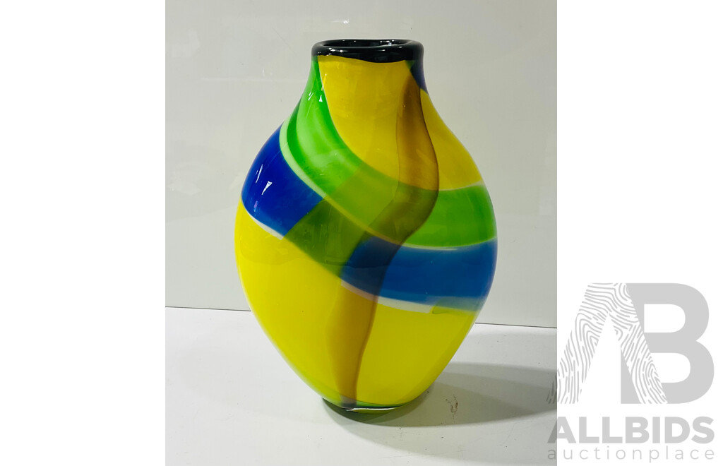 Art Glass Vase with Interesting Pattern