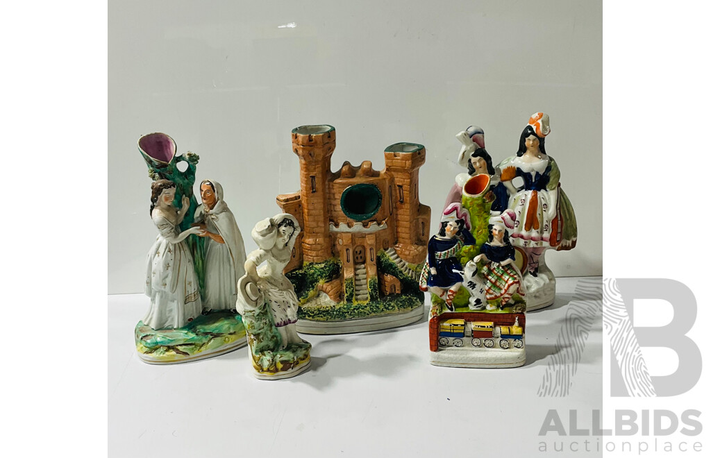 Collection of Interesting Painted Ceramic Display Statues