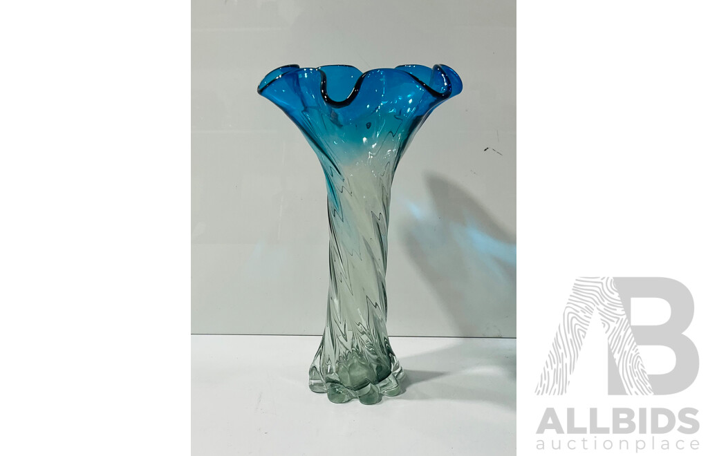 Interesting Blue Glass Vase