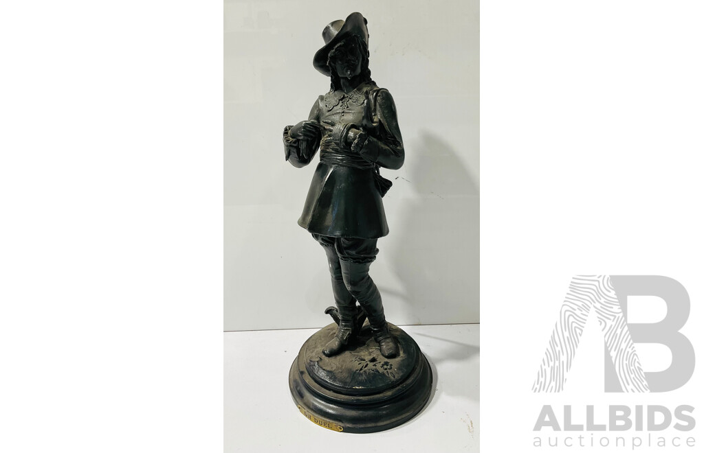 Hollow Cast-metal Statue of European Swordsman