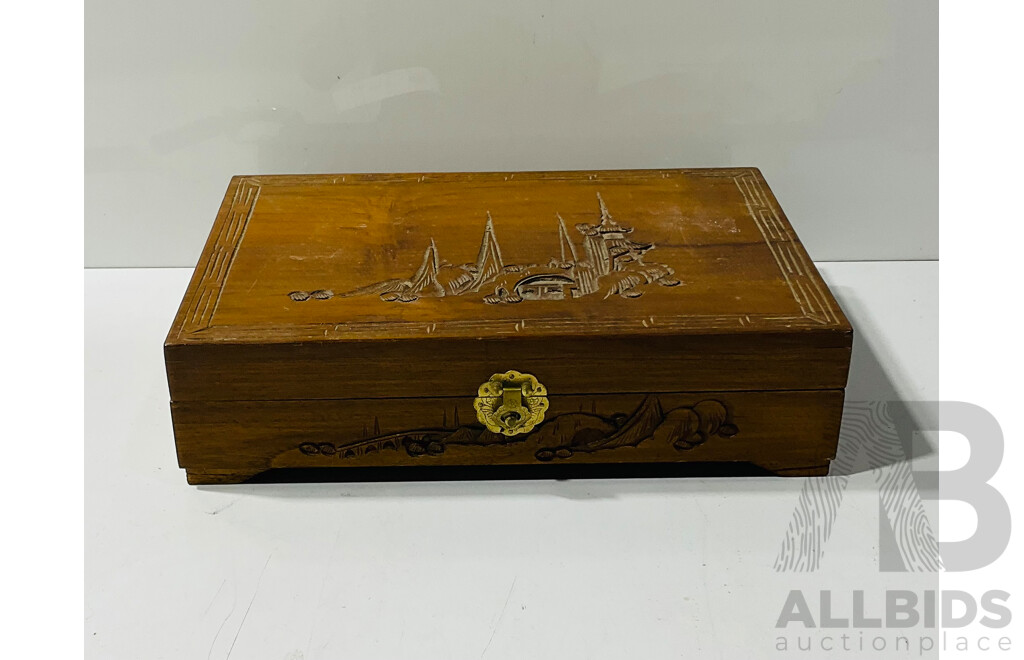 Carved Wooden Jewellery Box