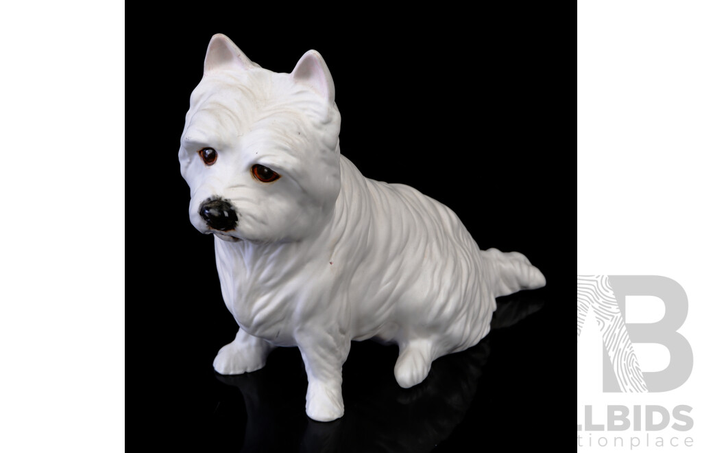 English Royal Doulton White Terrier Figure