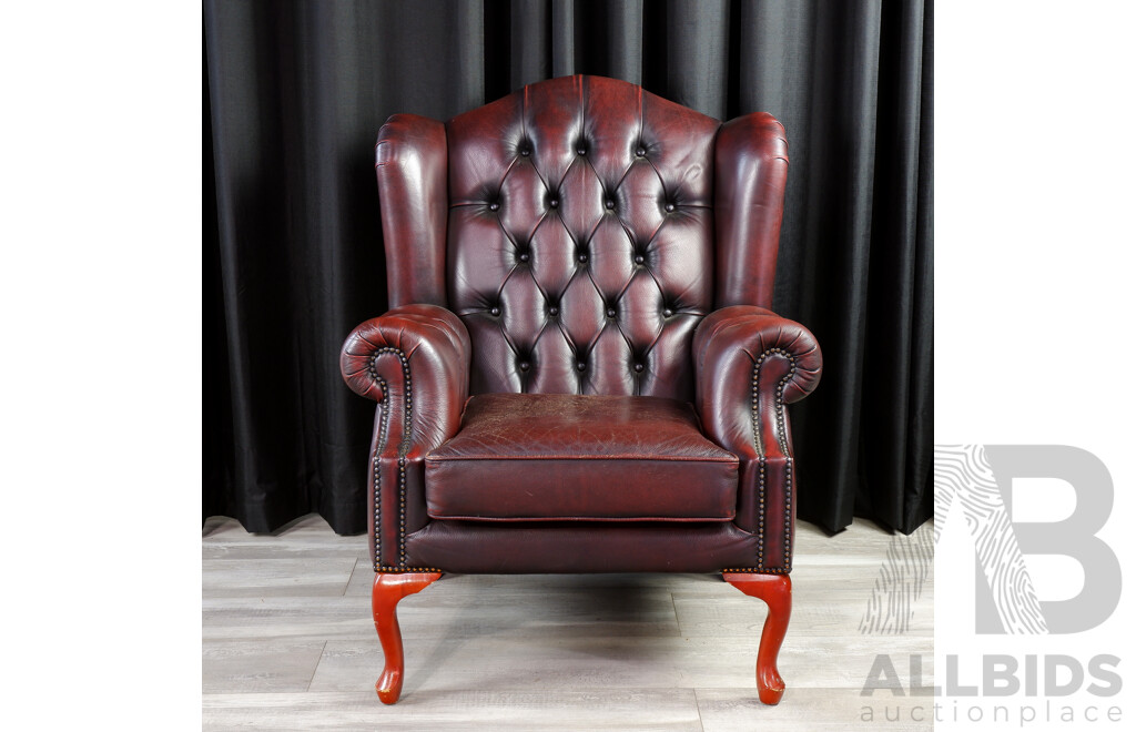 Chesterfield Style Wing Back Armchair