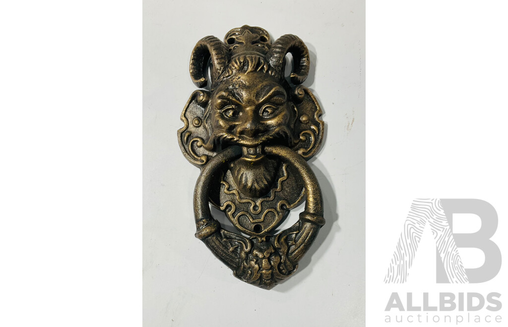 Cast Iron Reproduction Large Devil Door Knocker