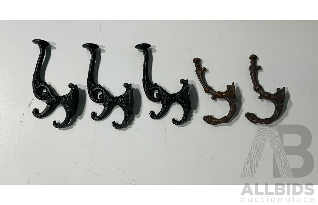 Collection of Cast-iron Wall Mounted Coat Hooks