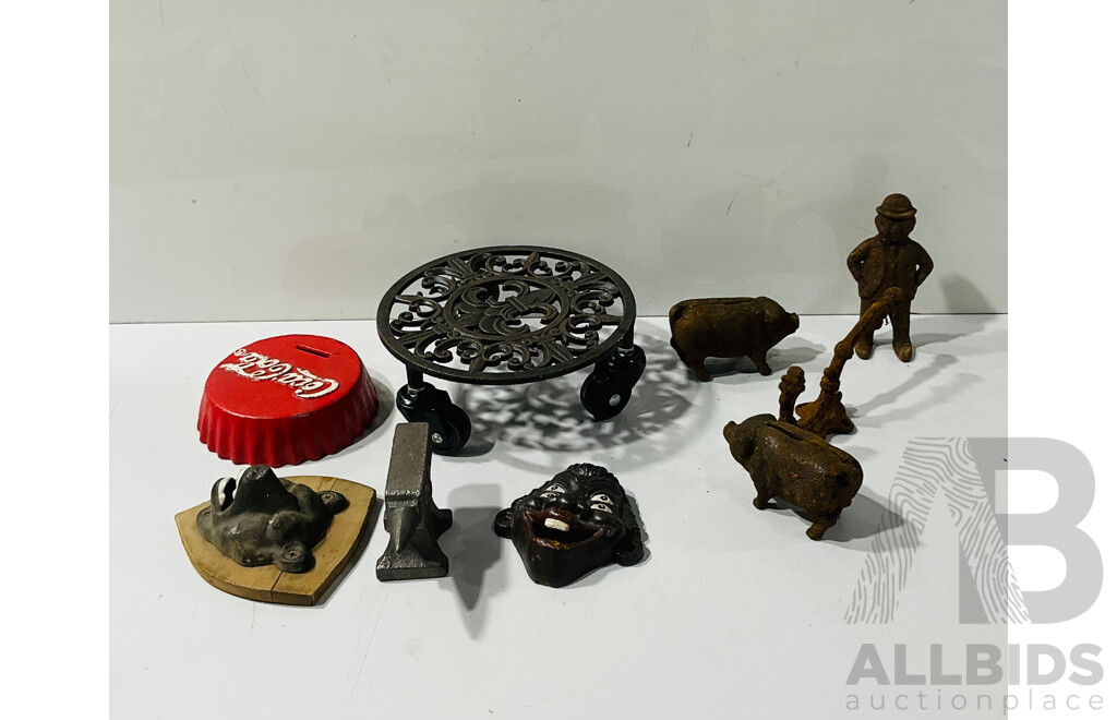 Collection of Cast Iron Decorative Items