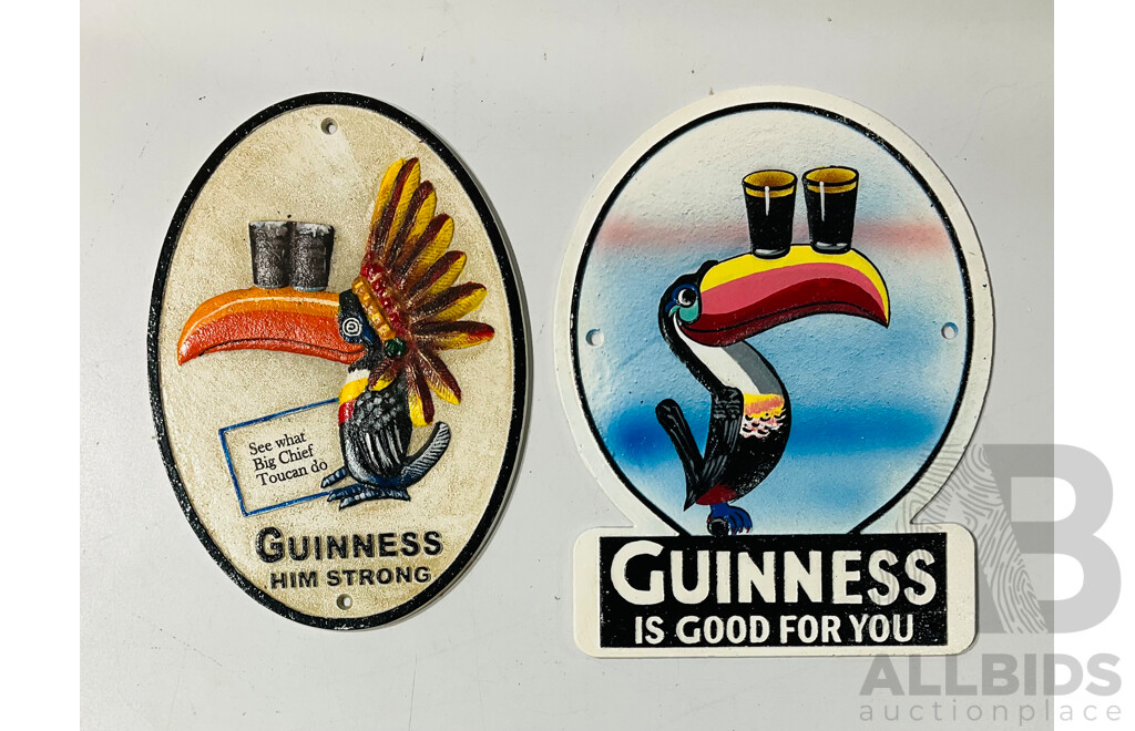 Pair of Cast Iron Reproduction Guinness Wall Signs