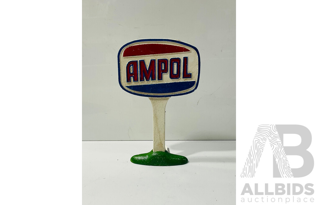 Cast Iron Painted Reproduction Ampol Door Stop