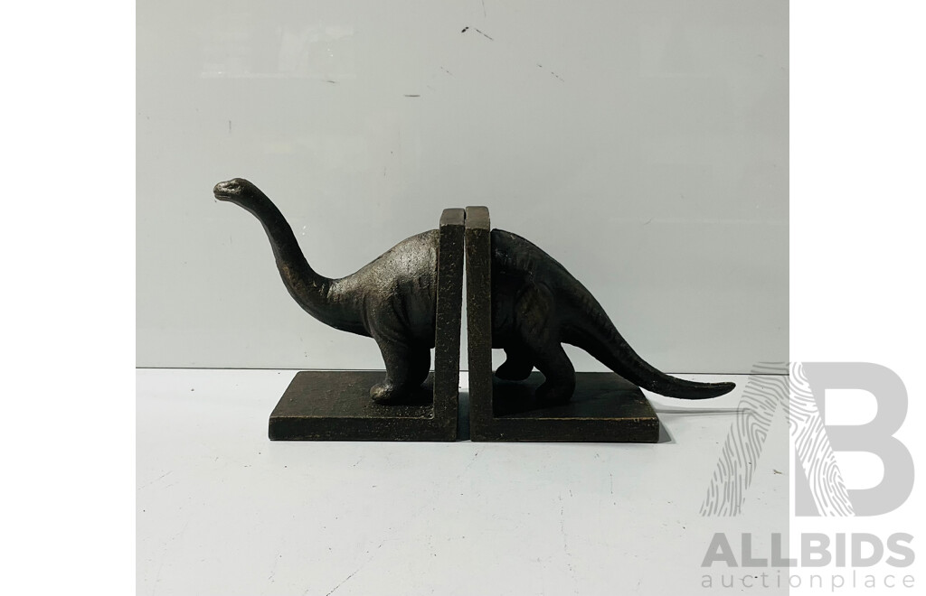 Cast Iron Dinosaur Bookends