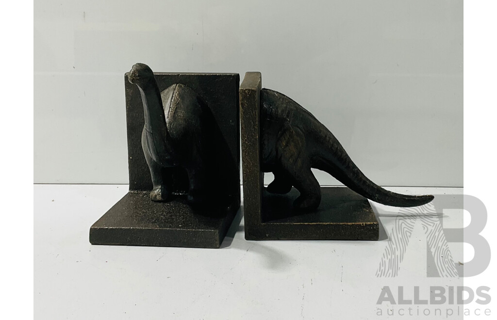Cast Iron Dinosaur Bookends