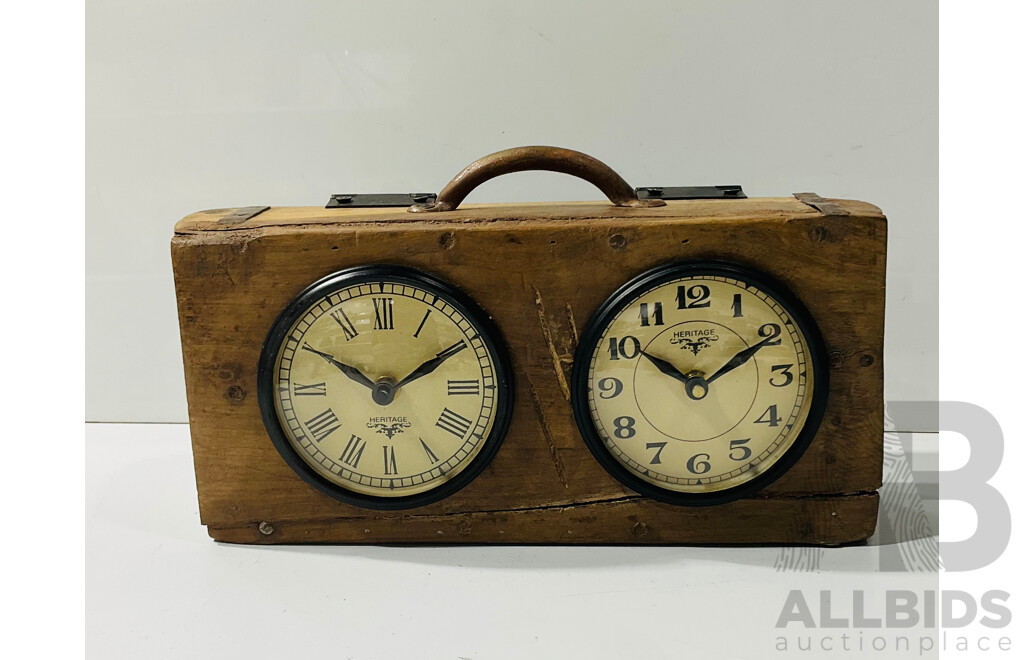 Reproduction Dual Face Clock with Roman Numerals