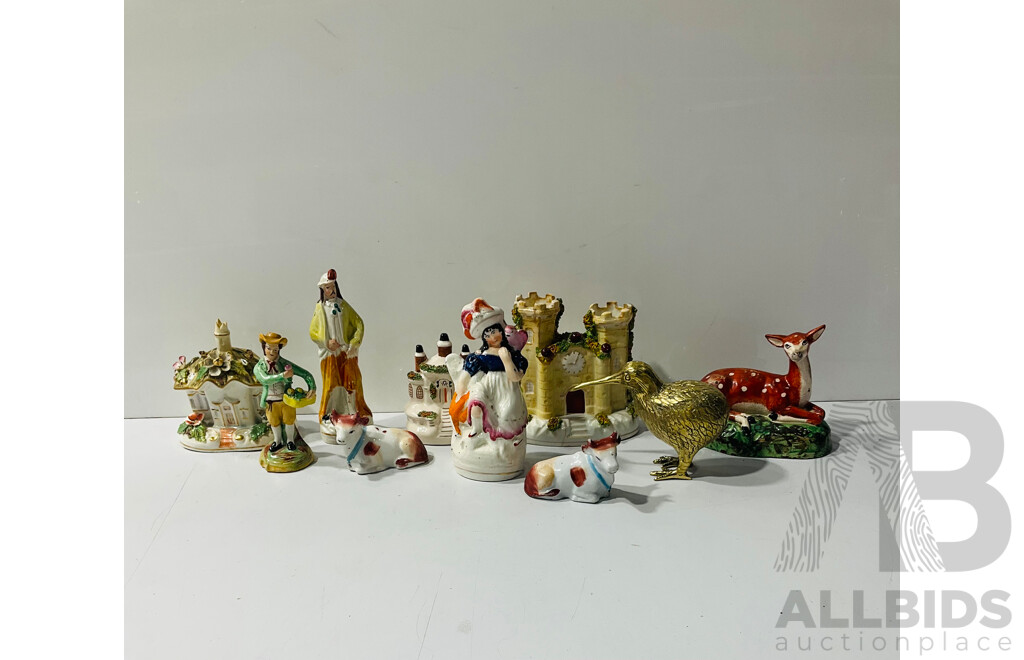Collection of Ceramic Figures Including Animals and More