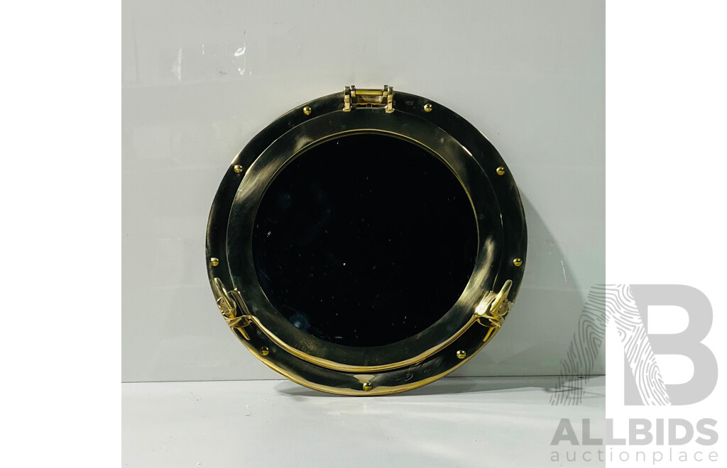 Brass Porthole-style Mirror