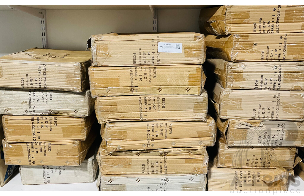 Very Large Quantity of Stretched Canvas Frames in Boxes