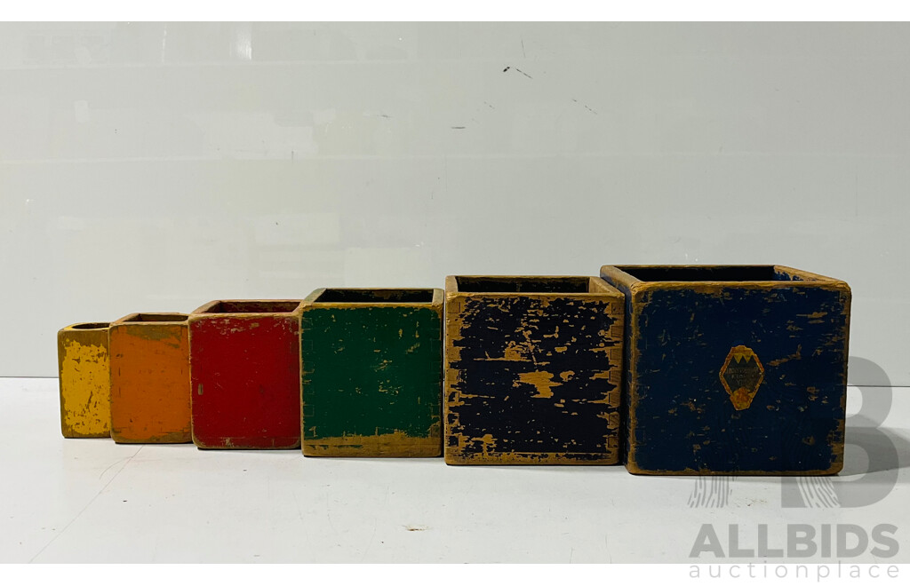 Vintage Wooden Building Block Set