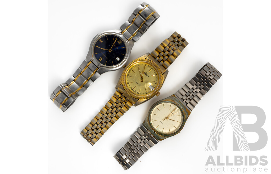 Collection of (3) Vintage Mens Watches - Casio, Lorus & Pierre