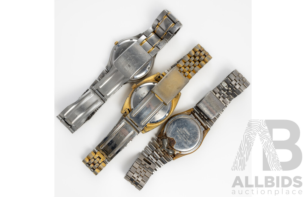Collection of (3) Vintage Mens Watches - Casio, Lorus & Pierre