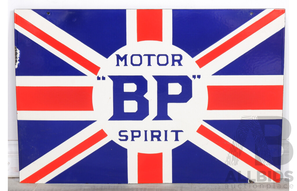 Reproduction Enamel BP Motor Spirit Sign