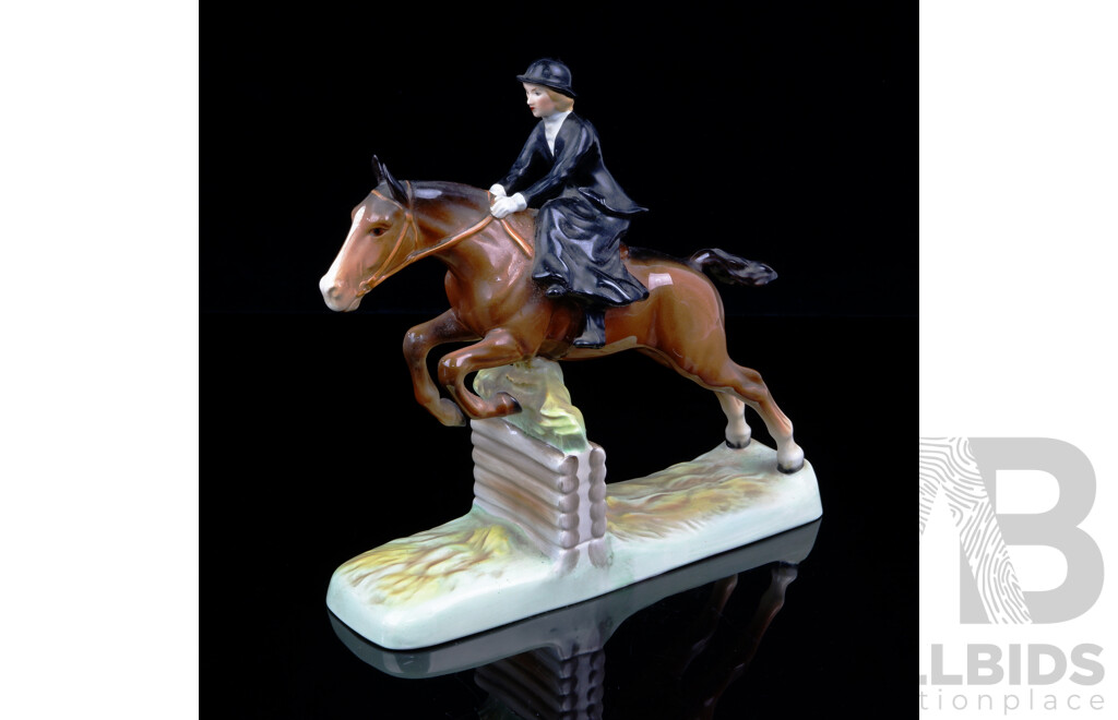 Vintage Beswick Porcelain Figure of Jumping Equestrian