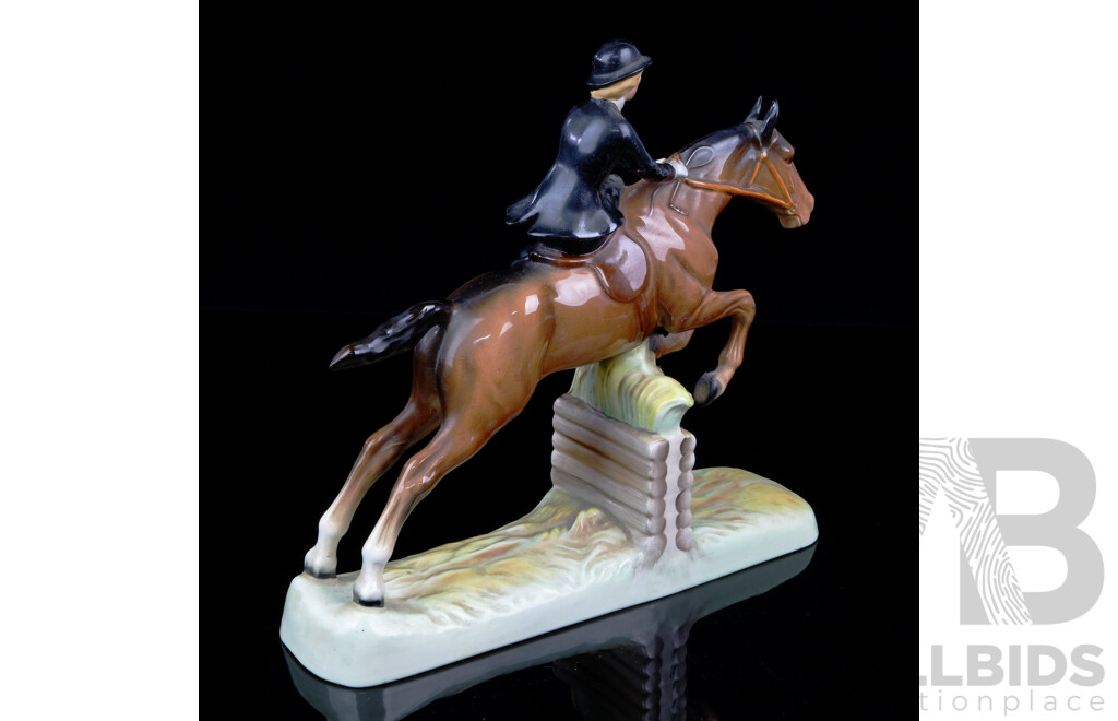 Vintage Beswick Porcelain Figure of Jumping Equestrian