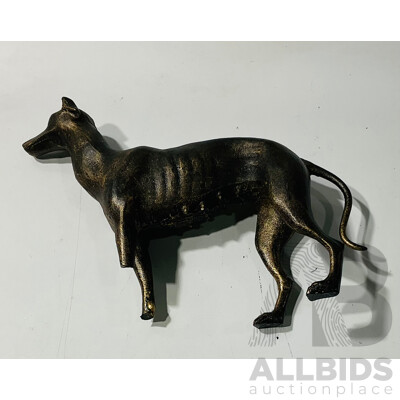 Reproduction Cast Iron Greyhound with Damaged Front Legs