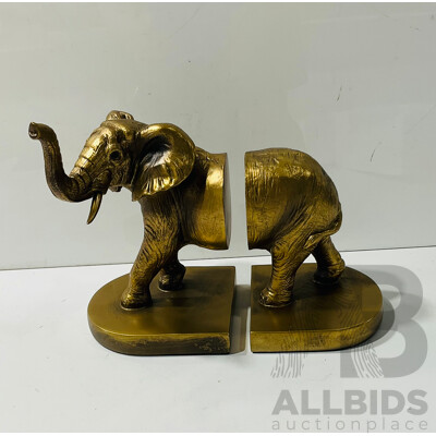 Composite Elephant Bookends