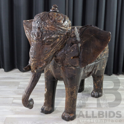 Balinese Timber Elephant Statue