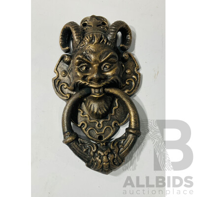 Cast Iron Reproduction Large Devil Door Knocker