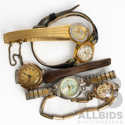 Collection of (5) Vintage Ladies Watches Including Stanley White Melbourne, Citizen, Regent & Ascuro