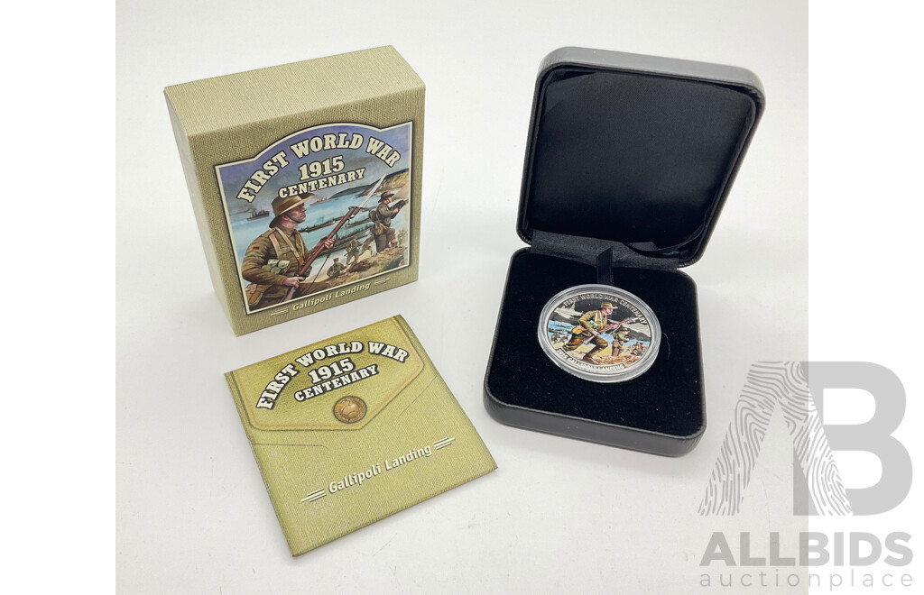 2015 Perth Mint Silver 'Gallipoli Landing' 25gram Silver 40mm Coin.