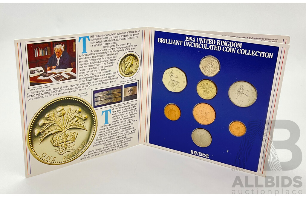 United Kingdom 1984 UNC Coin Set