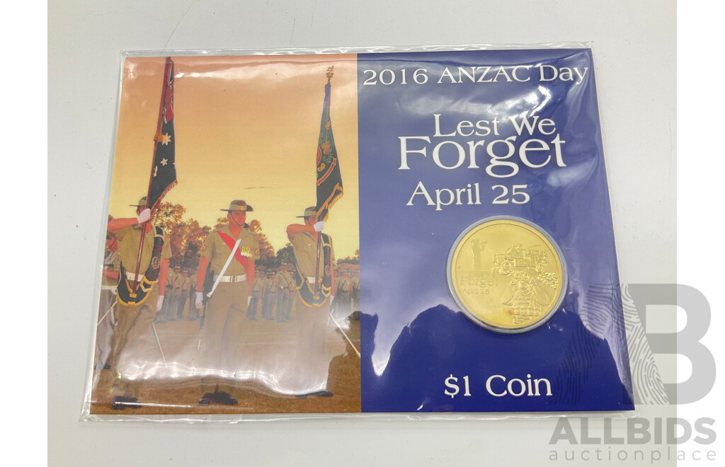 2016 ANZAC Day Lest We Forget $1 Coin.