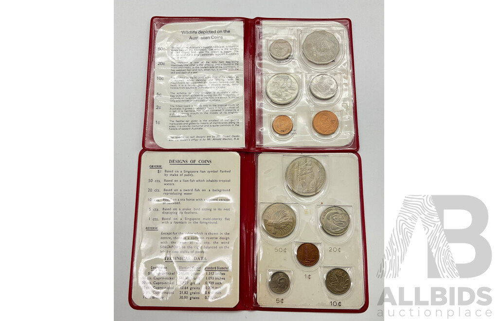 1981 RAM UNC Coin Set and 1967 Singapore UNC Decimal Coin Set.