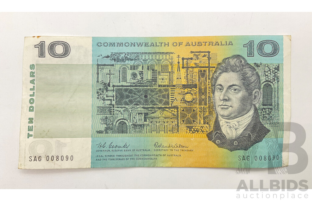 1966 Coombs Wilson $10 Note R301 SAG 008090.