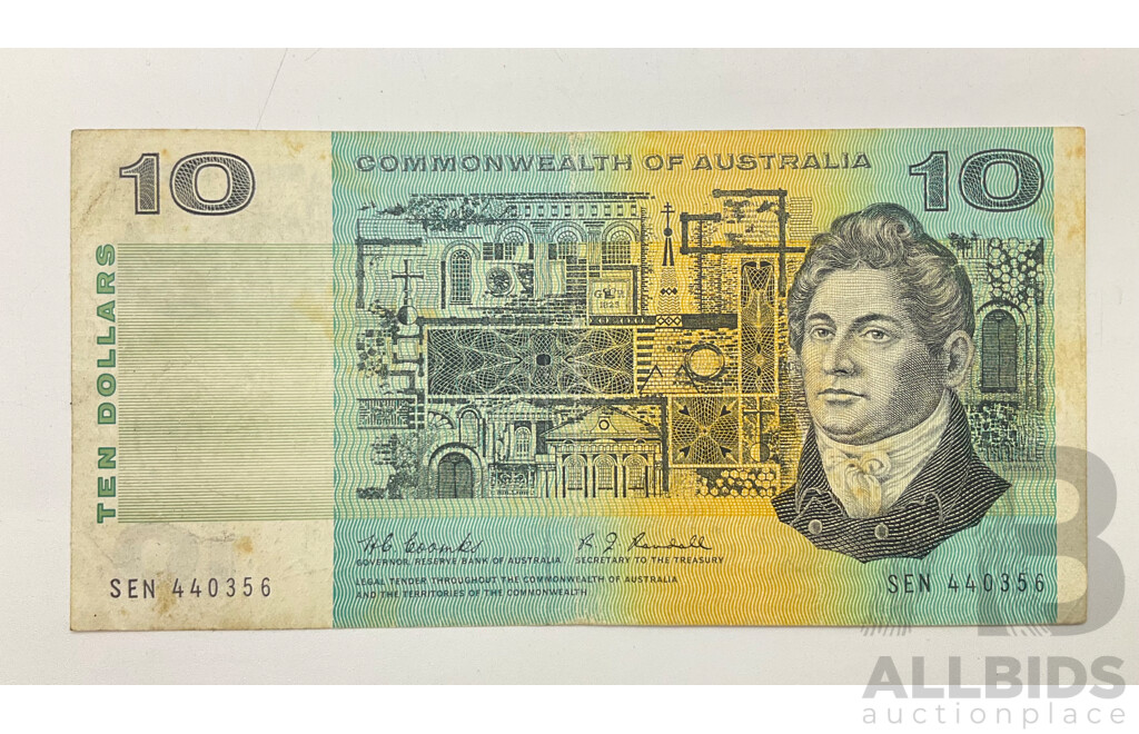 1967 Coombs Randall $10 Note, R302 SEN 440356