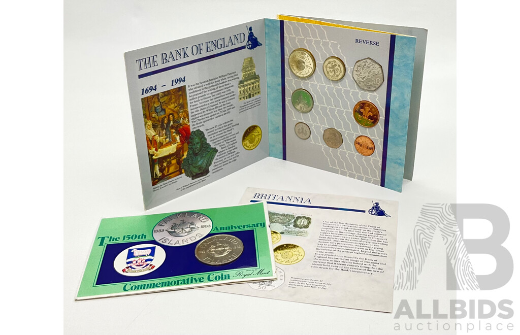 1994 UK Uncirculated Coin Collection. 50th Anniversary of D-Day Landing and Falkland Island Coin