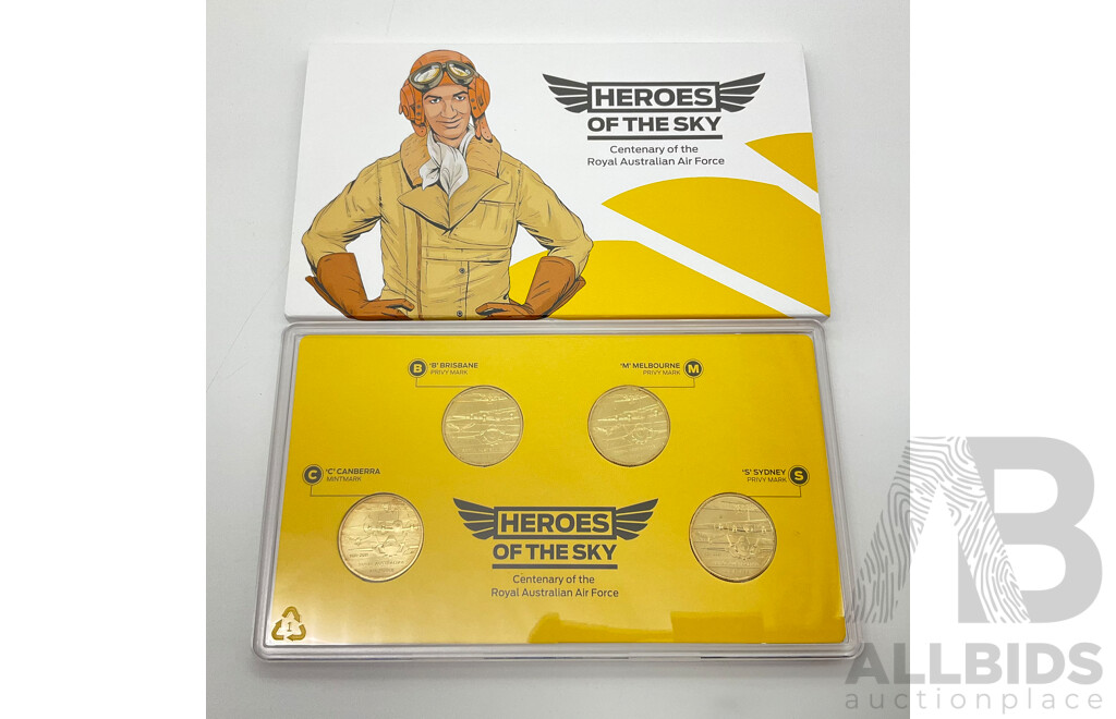 2021 Heroes of the Sky Four $1 Coin Set.