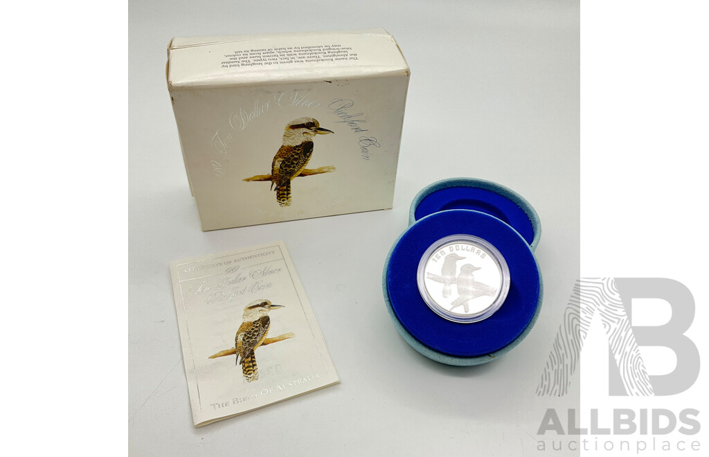 1989 RAM Kookaburra Silver Piedfort $10 Coin. 40 Grams.