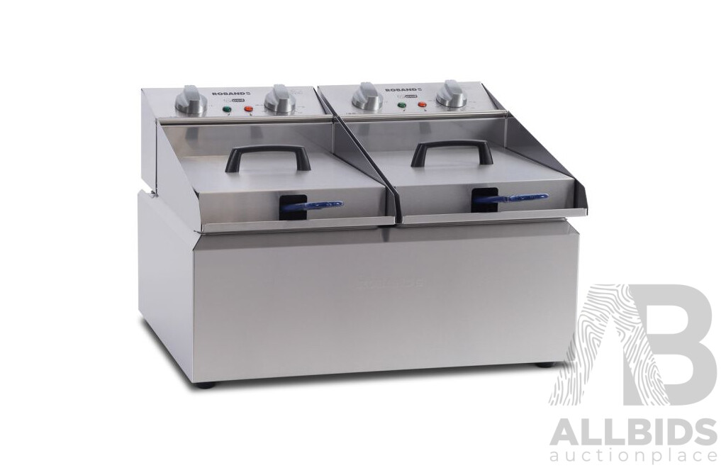 Roband Double 8L Pan 2 Basket Counter Top Frypod Fryer (FR28) - ORP $1,559