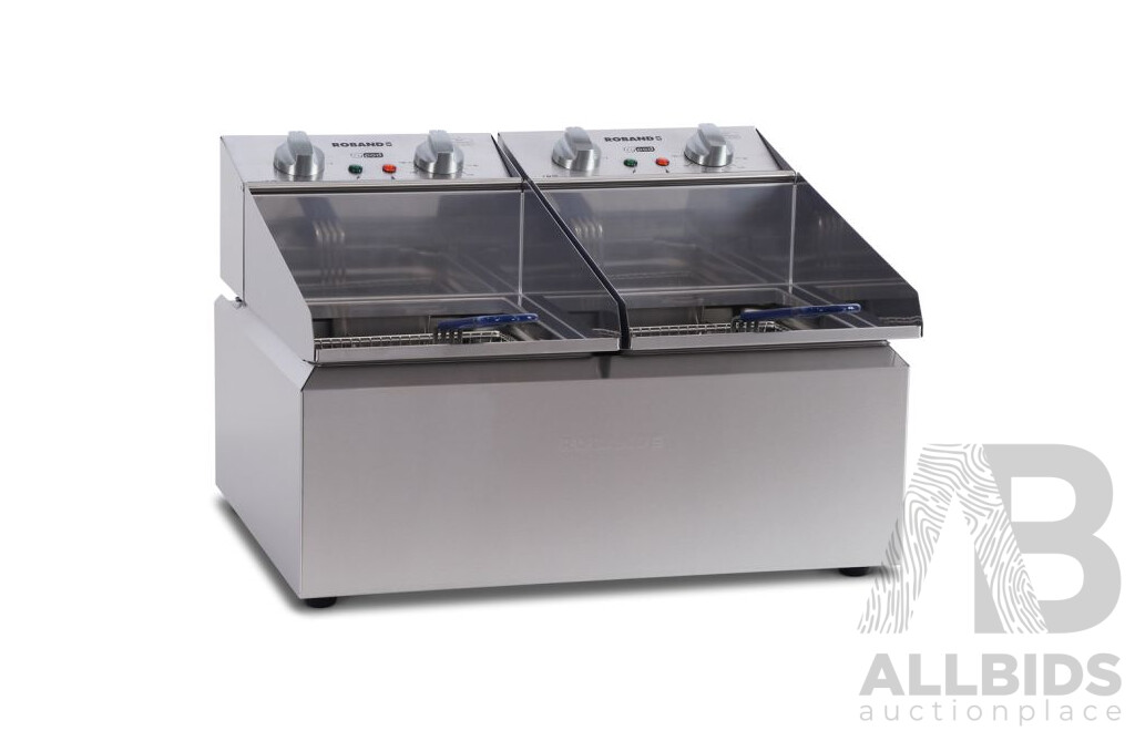 Roband Double 8L Pan 2 Basket Counter Top Frypod Fryer (FR28) - ORP $1,559