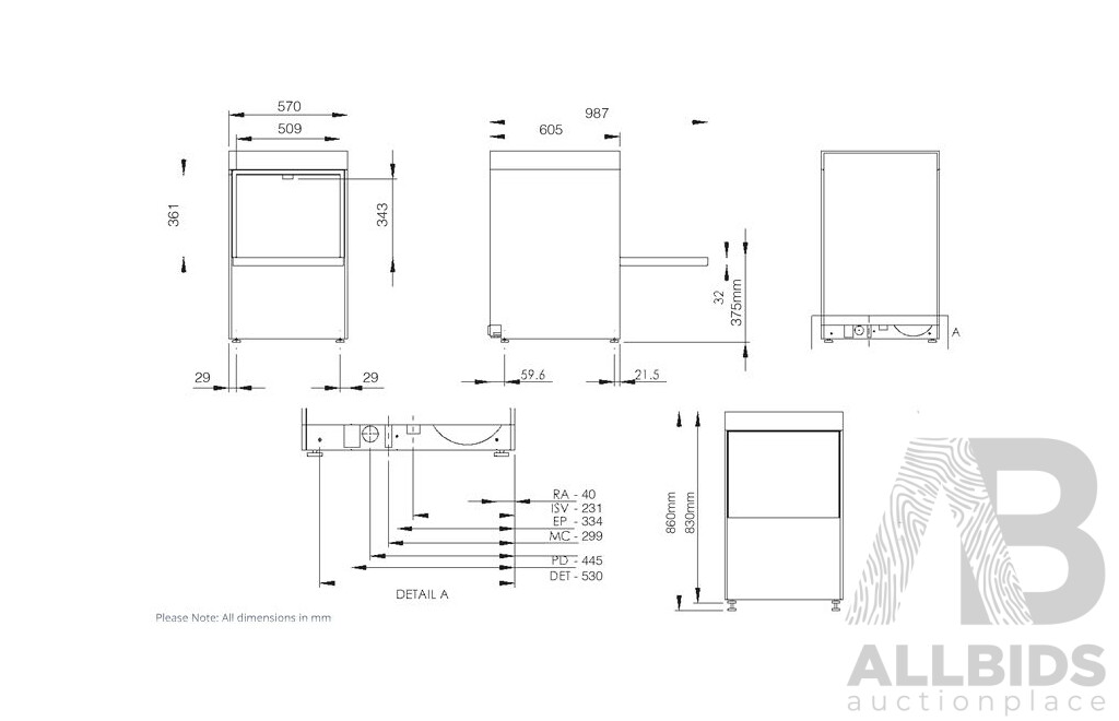 Classeq 570mm Compact Dishwasher (D500DUO )- ORP $5,090