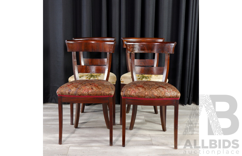 Set of Four Victorian Mahogany Paddle Back Dining Chairs