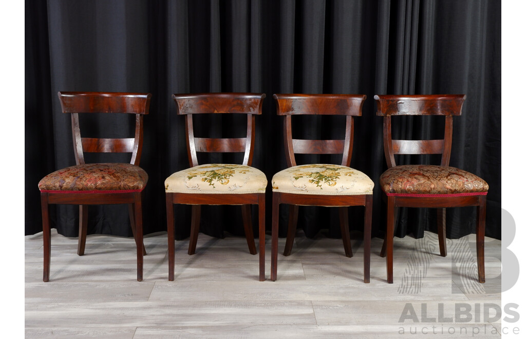 Set of Four Victorian Mahogany Paddle Back Dining Chairs